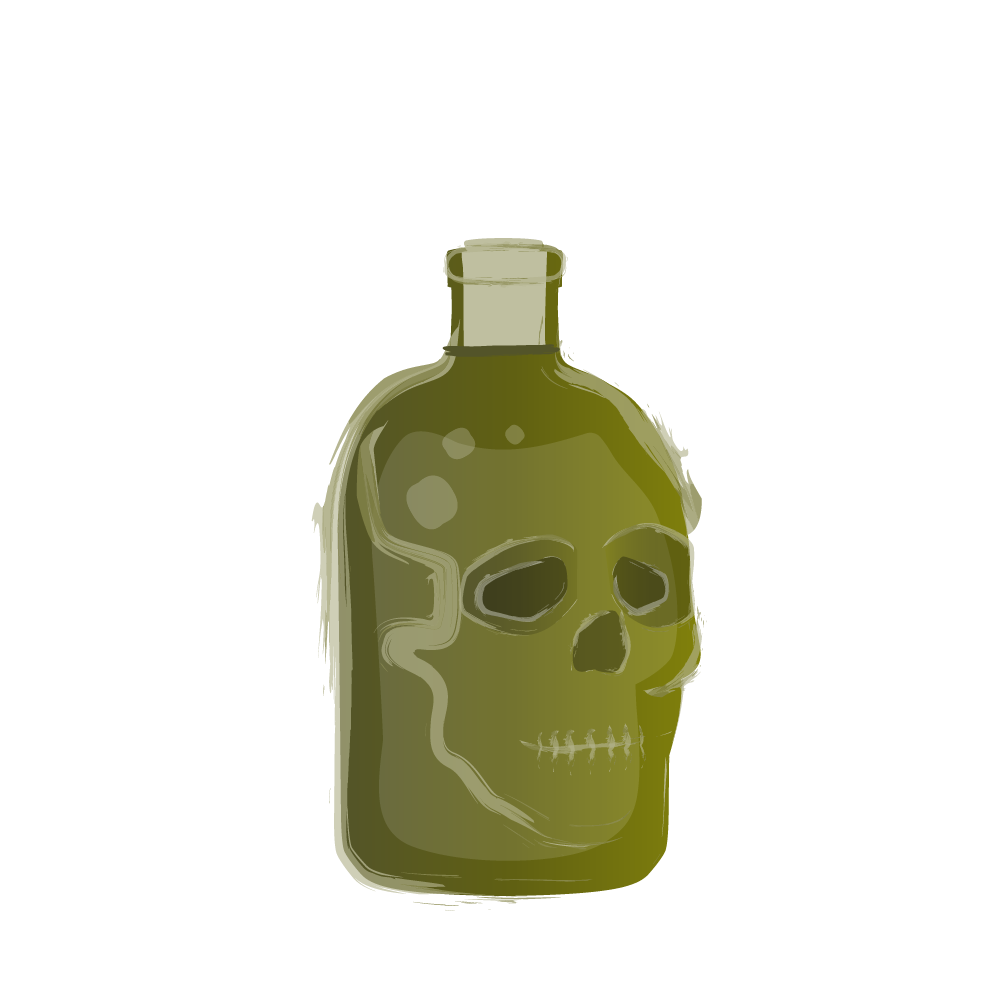 Totenkopfflasche 0,5 Liter 